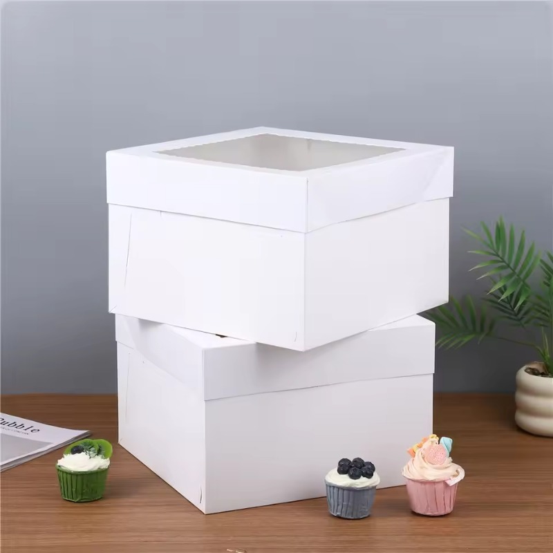 Wedding Decoration Supply - yes2/4/6 Stück Einweg-Kuchenboxen in Weiß mit