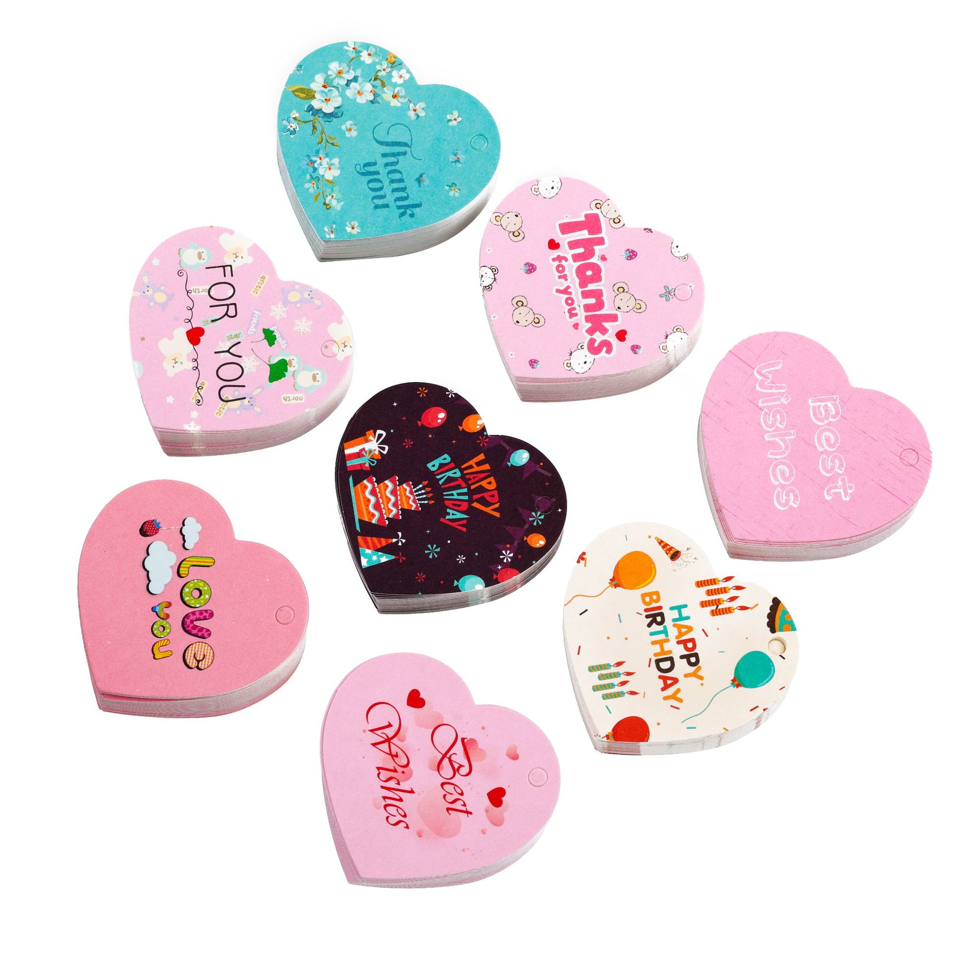 Wedding Decoration Supply - 100 Stück Dankeschön-Geschenkanhänger Herzförmige Liebes-Etiketten für