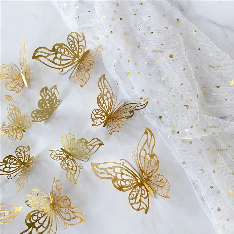 12/36 Stück 3D Hohle Schmetter – Wedding Package Gold Bewertung und Preis