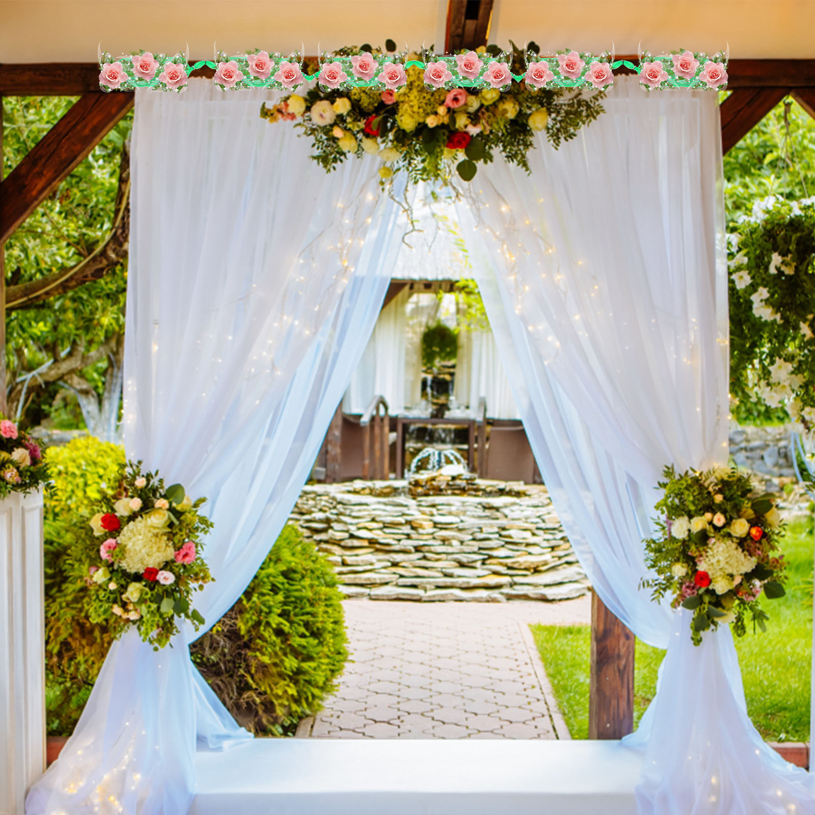 1 Set Blumenschaum-Girlande in – Wedding Decoration Supply Bewertung und Preis