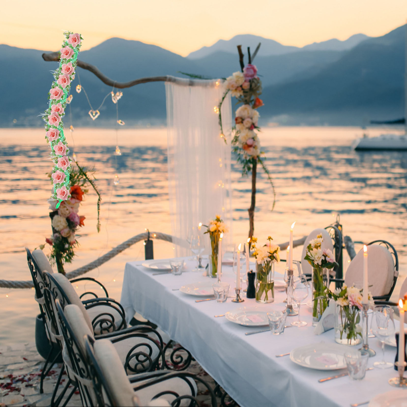 1 Set Blumenschaum-Girlande in – Wedding Decoration Supply Bewertung und Preis